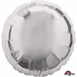 Silver Round Foil Mirror Finish Balloon INFLATED #20576
