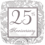25th Anniversary Foil Silver Square Balloon #24782