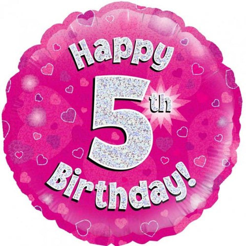 5th Birthday Foil Pink Balloon Oaktree #227567