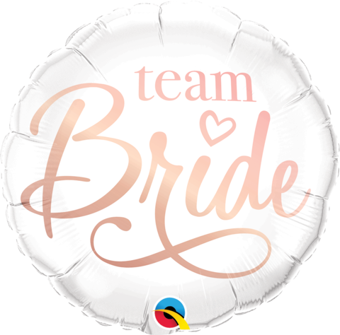 Team Bride White Round Foil Balloon with Rose Gold Script #88165