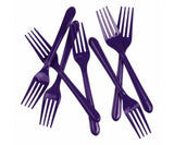 Purple Reusable Plastic Forks Cutlery 20pk