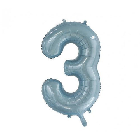 Giant INFLATED Light Blue Number 3 Foil 86cm Balloon #213753