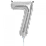 Air Fill Silver Number 7 Balloon 41cm #00439