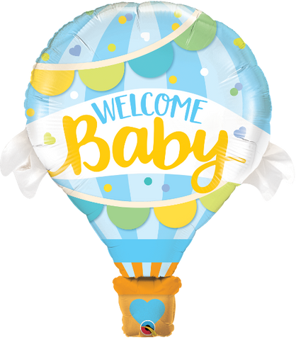 Welcome Baby Hot Air Balloon in Blue INFLATED #78654