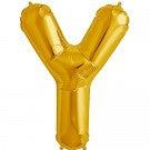 Gold Letter Y foil Balloon AIR FILLED SMALL 41cm #00591