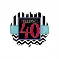 40th Birthday Foil Celebrate Chevron Supershape Balloon #28687