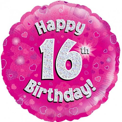 16th Birthday Foil Pink Balloon Oaktree #227673