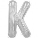 Silver Letter K Balloon AIR FILLED SMALL 41cm #00489
