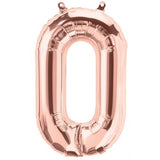 Rose Gold Number 0 Balloon 41cm Small AIR FILLED ONLY #01363