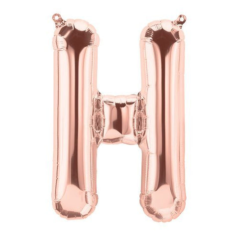 Rose Gold Letter H Balloon AIR FILLED SMALL 41cm #01344