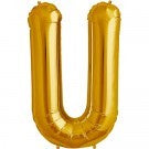 Gold Letter U foil Balloon AIR FILLED SMALL 41cm #00587