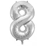 Giant INFLATED Silver Number 8 Foil 86cm Balloon #213708