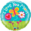 I Love You Mum Butterflies Mother's Day Foil 45cm INFLATED #11842