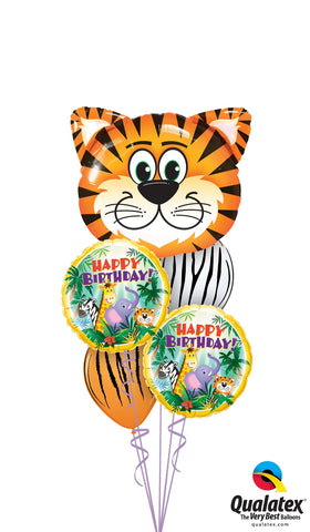 Tiger Safari Birthday Balloon Bouquet