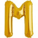 Gold Letter M Balloon AIR FILLED SMALL 41cm #00579