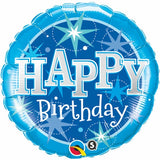 Happy Birthday Sparkle Blue 91cm Balloon #43216