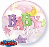 Baby Girl Bubble Balloon Stars & Moons #23598
