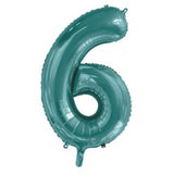 Giant INFLATED Teal Number 6 Foil 86cm Balloon #213816