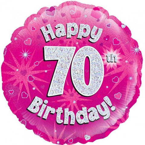 70th Birthday Foil Pink 45cm Balloon #98814