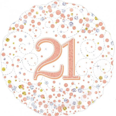 21st Birthday Foil Rose Gold Sparkling Fizz 45cm Balloon #227109