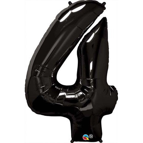 Megaloon Number 4 Black 86cm Balloon #36340