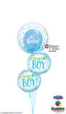 Baby Boy Bunting Confetti Bubble Balloon Bouquet #BB12