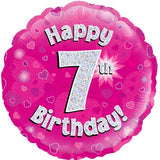 7th Birthday Pink Foil Balloon Oaktree #22757