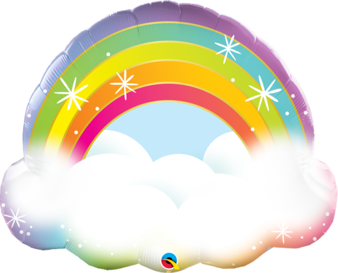 Rainbow Foil Balloon with cloud #97538