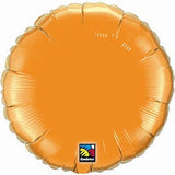 Orange Foil Balloon Round Solid 45cm (18") INFLATED #12916