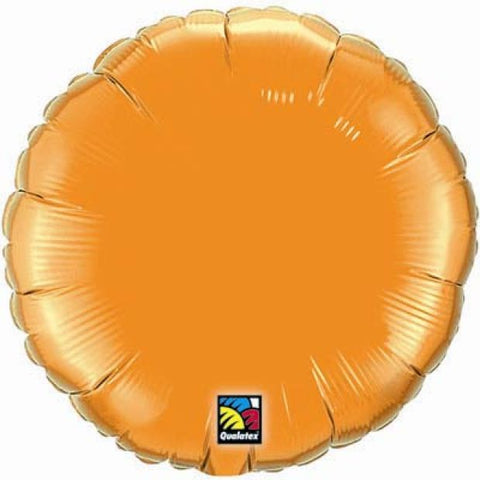 Orange Foil Balloon Round Solid 45cm (18") #12916