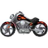 Motorbike Black Orange Foil Super Shape 115cm (45") #301397