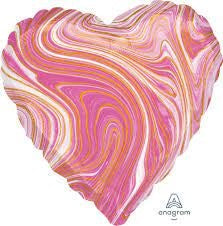 Heart Marblez 43cm pink white gold INFLATED #42093